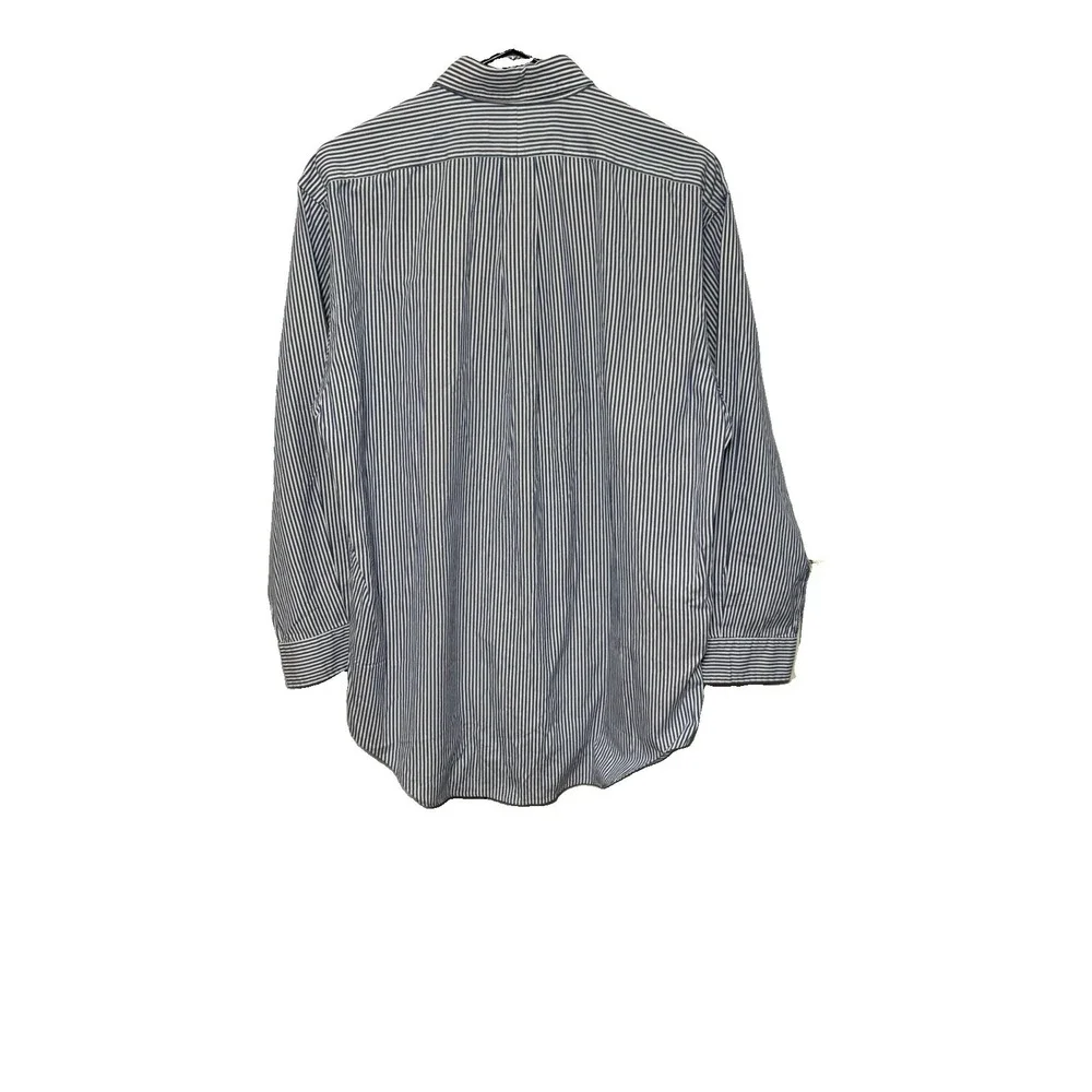 Ralph Lauren Shirt Mens 16/33 Blue Striped Long Sleeve Button Down Yarmouth